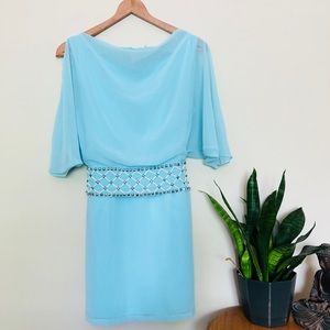 NWT Beaded Detail Cold Shoulder Dress